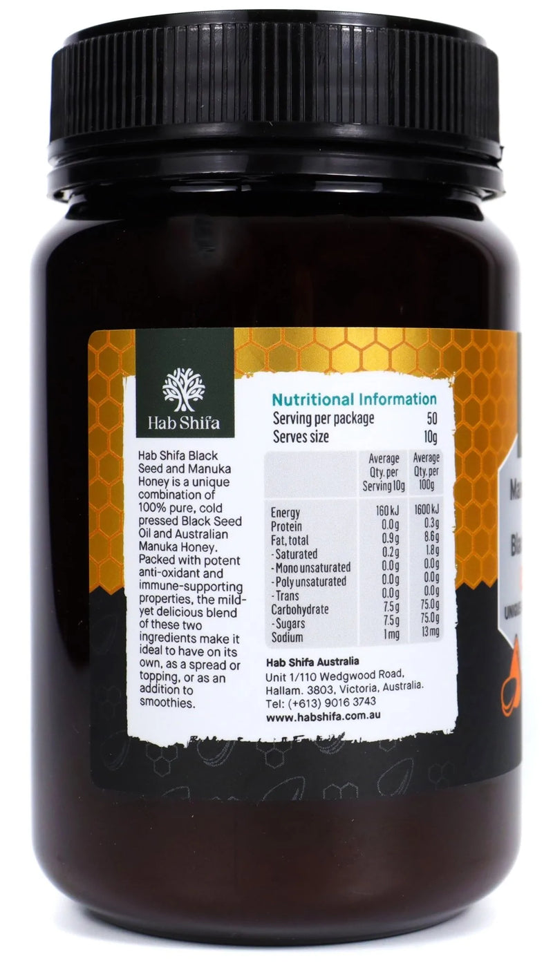 Manuka Honey (MGO 30+) with Black Seed Oil 500g
