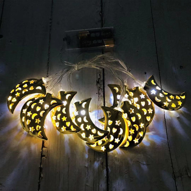 Eid & Ramadan Decoration Moon (LED) Lights - Golden
