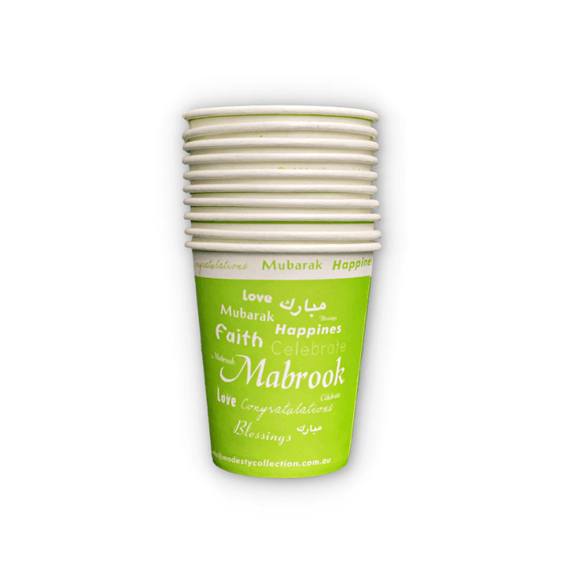 Party Cups x 10 - Green - Modesty Collection