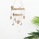 Ramadan Kareem Wall Decoration | Elegant Festive Hanging Sign (Black & Gold)