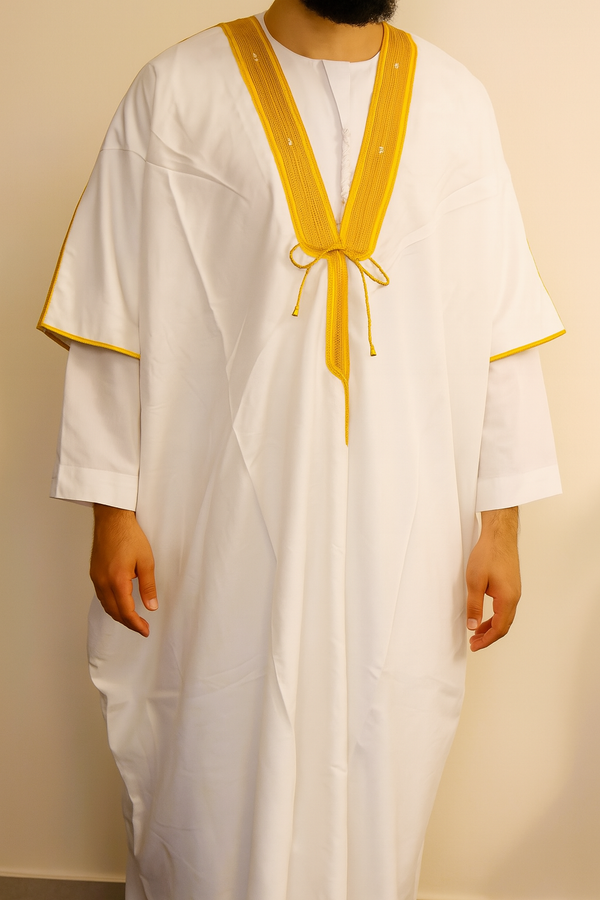 Imaam’s Over-Garment – Gold Embroidered Traditional Wear for Men | 3 Colours | FREE SIZE