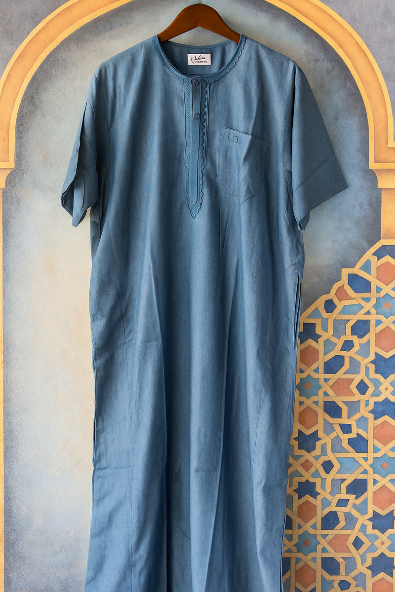 Men’s Moroccan Thobe – Short Sleeve (By Adrees)