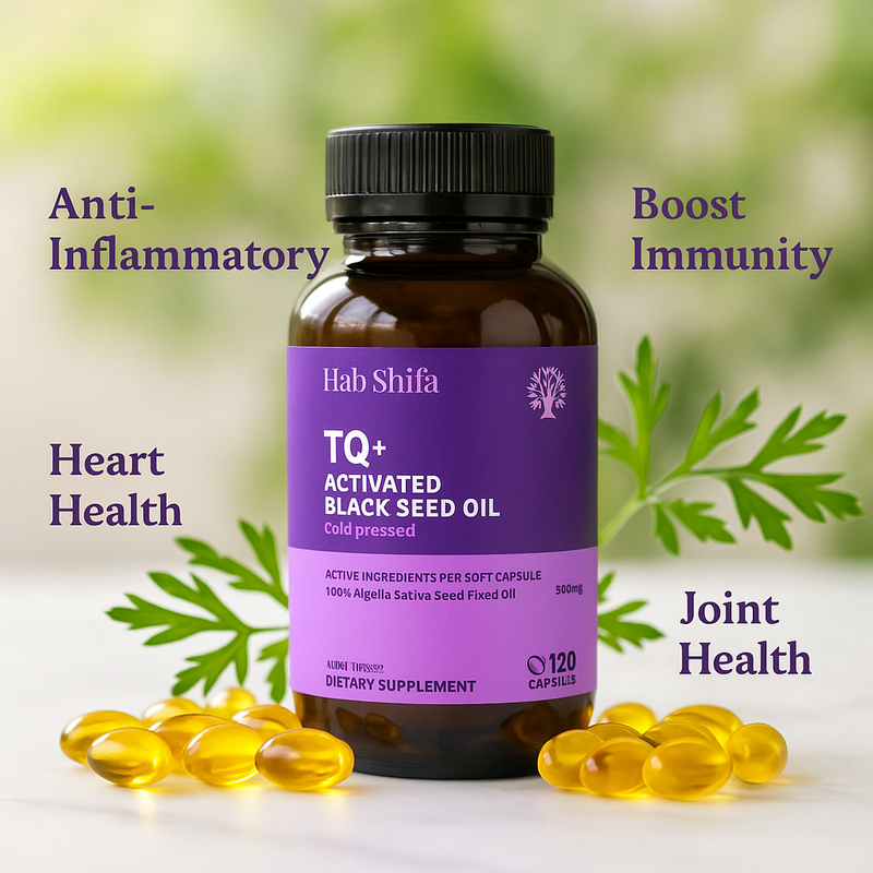 Hab Shifa Black Seed Oil Capsules | 120 Vege-Caps | 100% Pure &amp; Vegan Immune Support Supplement