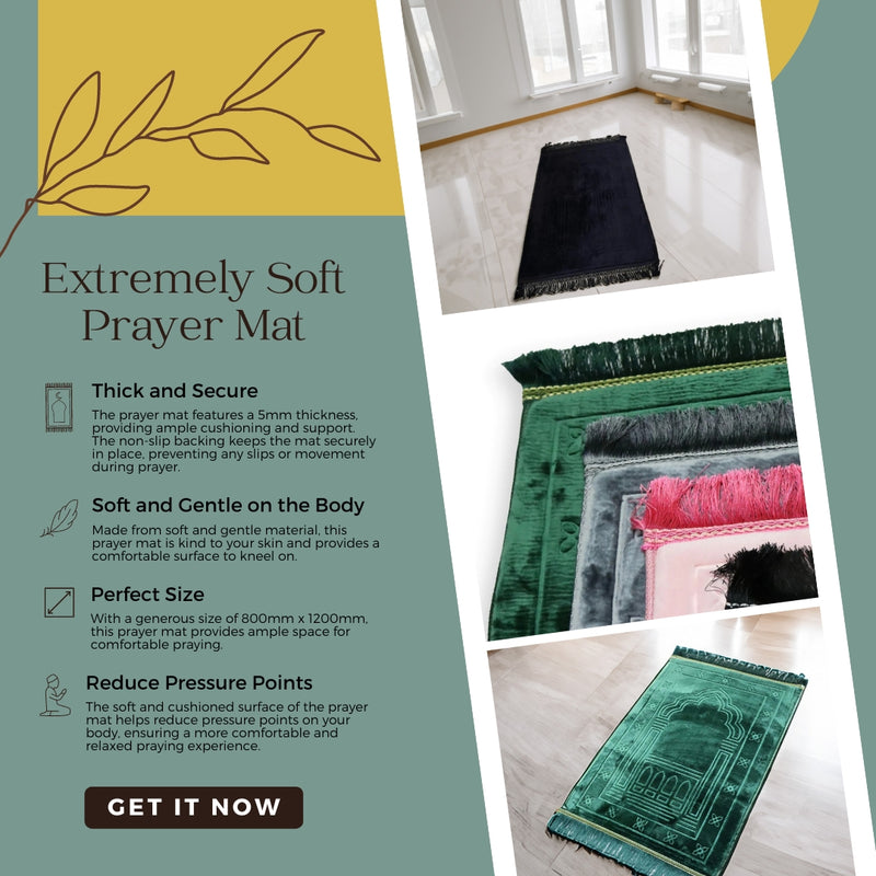 Extremely Soft Prayer Mat | For Extra Comfort In Salah