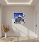 Dome of the Rock & Al Aqsa Mosque Canvas – Square Architectural Wall Art