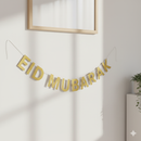 Eid Mubarak Banner – Elegant Gold Garland for Festive Decor