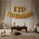 Eid Mubarak Foil Letter Balloons – Festive Gold & Silver Party Decor