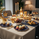 Eid Mubarak Navy & Gold Lunch Plates – 8-Pack (7-Inch) Festive Tableware