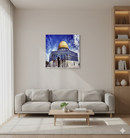 Dome of the Rock & Al Aqsa Mosque Canvas – Square Architectural Wall Art