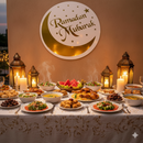 Ramadan Mubarak Gold Moon Window Sticker – Large Festive Decor