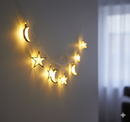 Eid & Ramadan Decoration Moon and Stars (LED) Lights – Silver
