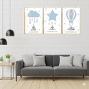 Three Piece Kids Wall Frame | Pink and White | Alhamdulillah | Allahuakbar | Subhanallah