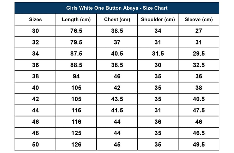 Girls One Button Abaya | Kid's Clothing