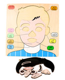 Kids Toy Puzzle – Arabic &amp; English Face Parts Learning Board