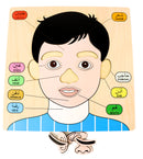 Kids Toy Puzzle – Arabic &amp; English Face Parts Learning Board