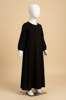 Girls One Button Abaya | Kid's Clothing | Available In WHITE & BLACK