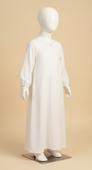 Girls One Button Abaya | Kid's Clothing | Available In WHITE & BLACK