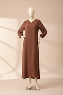 One Button Plain Abaya – Loose Fit Modest Dress | Sizes 52–60 | Multiple Colours
