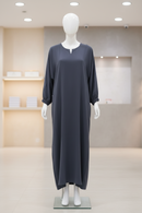 One Button Plain Abaya – Loose Fit Modest Dress | Sizes 52–60 | Multiple Colours