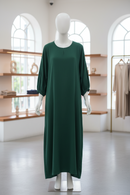 One Button Plain Abaya – Loose Fit Modest Dress | Sizes 52–60 | Multiple Colours
