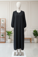 One Button Plain Abaya – Loose Fit Modest Dress | Sizes 52–60 | Multiple Colours