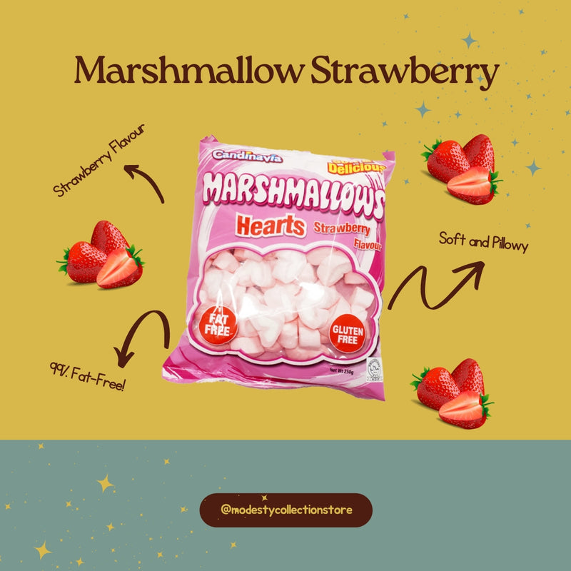 Marshmallow Strawberry Heart 250g