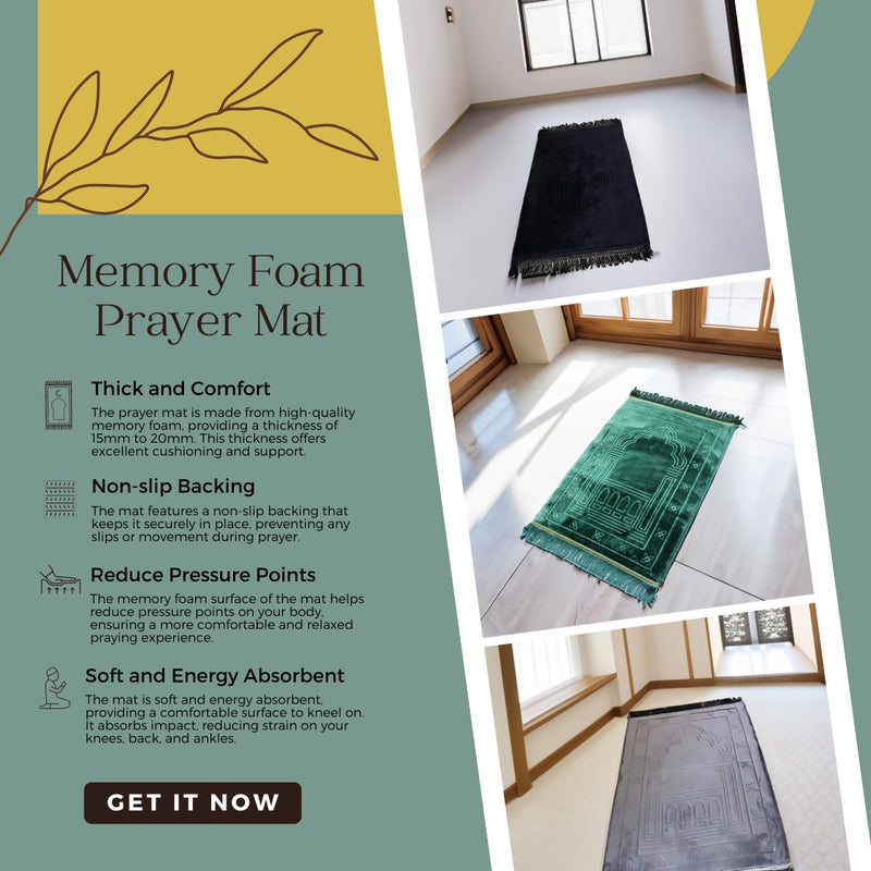 Memory Foam Prayer Mat (Extra Soft Comfort Foam)