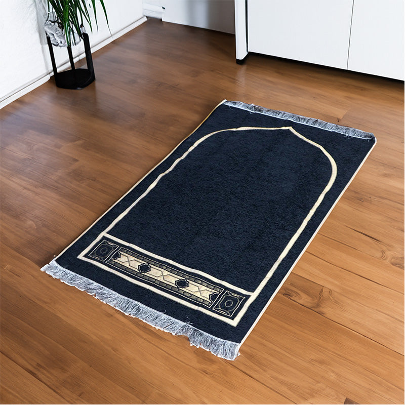 Prayer Mat Janamaz Kabah Black