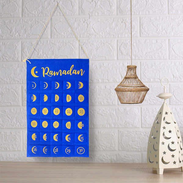 Ramadan Countdown Calendar - Blue | Hanging Calendar for Kids & Families