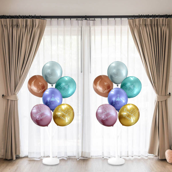 Ramadan Chrome Balloon Mix | 12" Metallic Balloons for Festive Decor (Pack of 12)