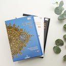 Maqdis Al-Quran Al Kareem A4 size with black cover, featuring word-by-word English and Arabic translation and color-coded Tajweed rules