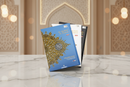 Maqdis Al-Quran Al Kareem A4 size with black cover, featuring word-by-word English and Arabic translation and color-coded Tajweed rules