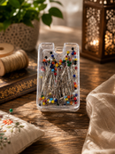 200pc Safety Pin Muslim Hijab Scarf Pin | Mixed Colours Glass Pins