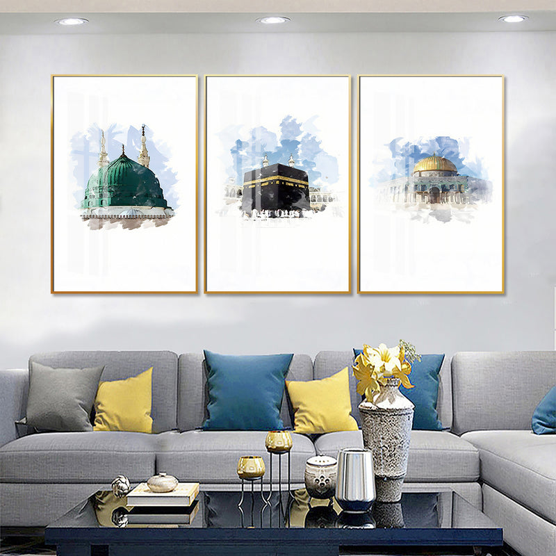 Three Piece Wall frame | Three Harams | Makkah | Madina | Al Aqsa