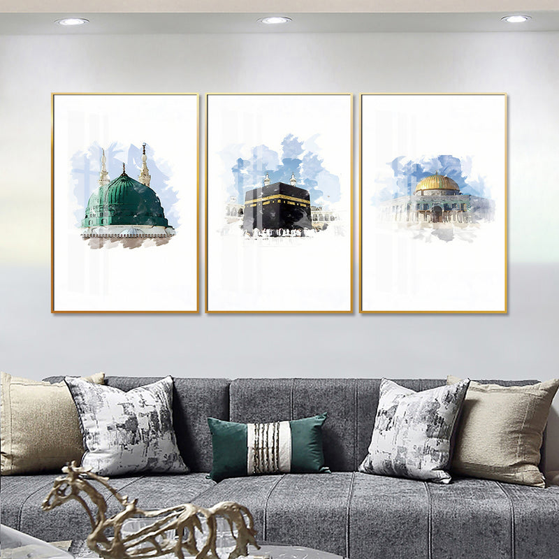 Three Piece Wall frame | Three Harams | Makkah | Madina | Al Aqsa