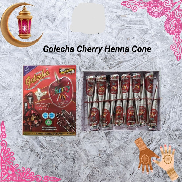 Natural Henna Cone | Pack of 12 | Cherry