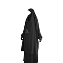 French Jilbab 1 Piece with Sleeves | Silky Nida Fabric (BLACK ONLY)- with 1 Layer Niqab