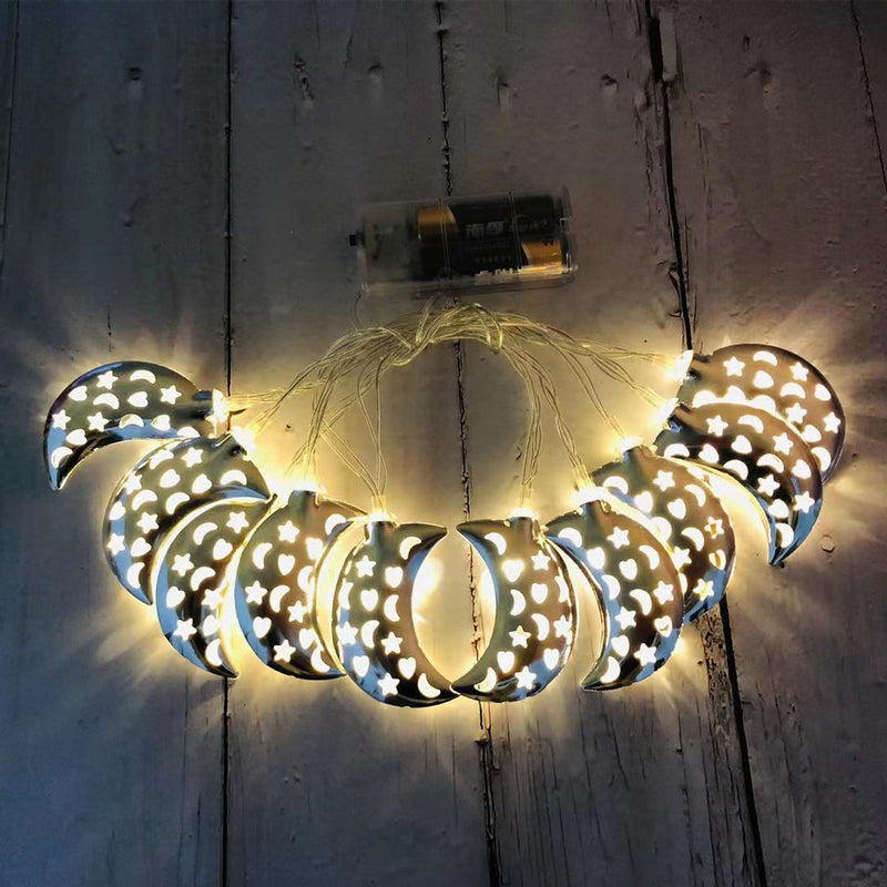 Eid & Ramadan Decoration Moon (LED) Lights - Golden