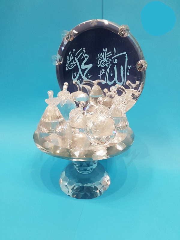 Crystal Allah Muhammad Islamic Table top Decoration