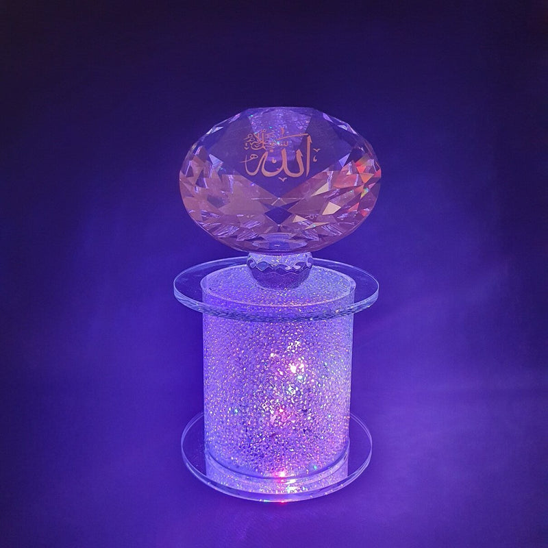 Crystal Allah Table Top Decoration With LED (06)