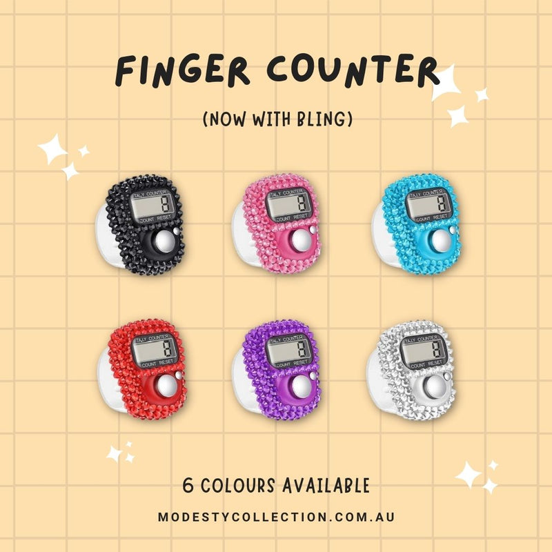 Finger Counter with LED and Bling - Different Colours