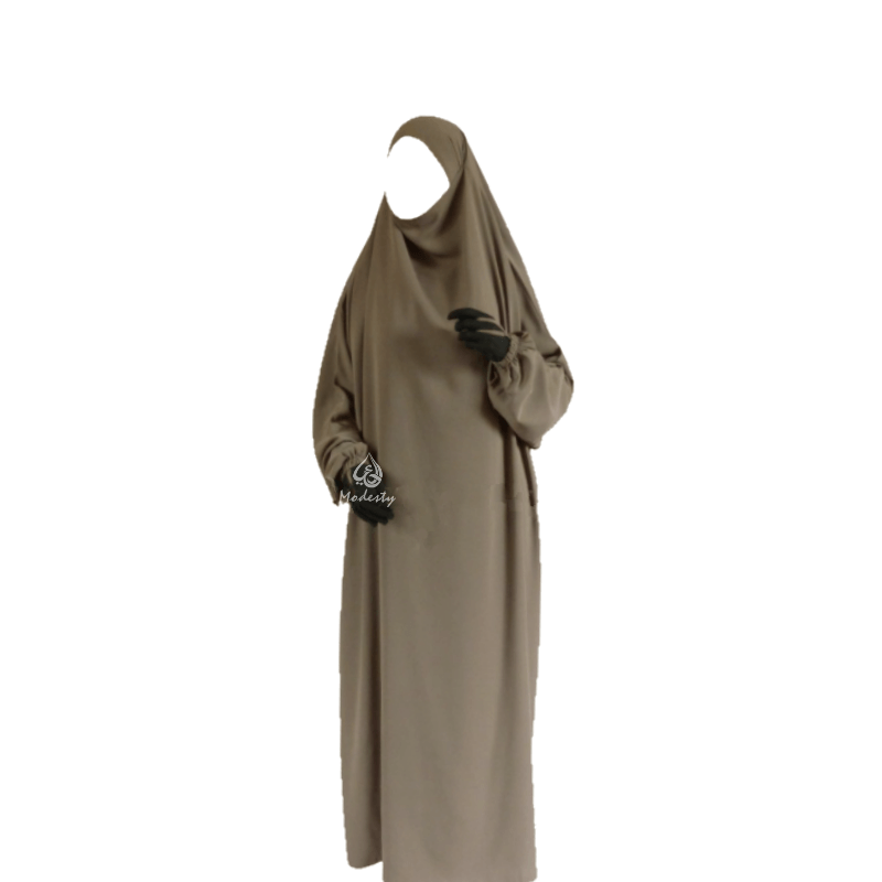 French Jilbab 1Piece with sleeves - Beige