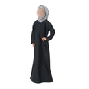 Girls One Button Abaya | Kid's Clothing | Available In WHITE & BLACK